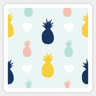 Colorful Pineapple Fruit Pattern Sticker